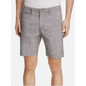 Oxford Lads Men’s Light Gray Chambray Cotton Linen Casual Basic Shorts Size 38